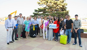 Встреча гостей и участников Всероссийской образовательной конференции "Поколение Газпрома 2020" в аэропорту